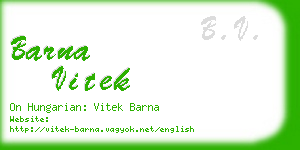 barna vitek business card